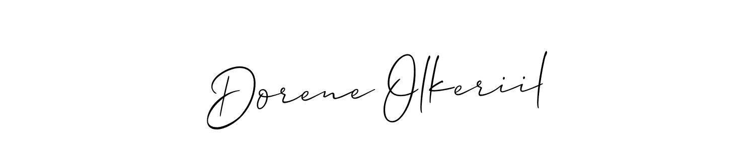 Similarly Allison_Script is the best handwritten signature design. Signature creator online .You can use it as an online autograph creator for name Dorene Olkeriil. Dorene Olkeriil signature style 2 images and pictures png