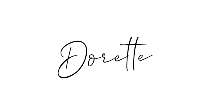 How to make Dorette signature? Allison_Script is a professional autograph style. Create handwritten signature for Dorette name. Dorette signature style 2 images and pictures png