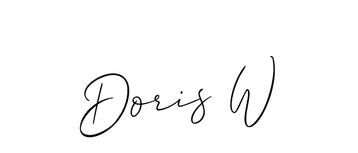 The best way (Allison_Script) to make a short signature is to pick only two or three words in your name. The name Doris W include a total of six letters. For converting this name. Doris W signature style 2 images and pictures png