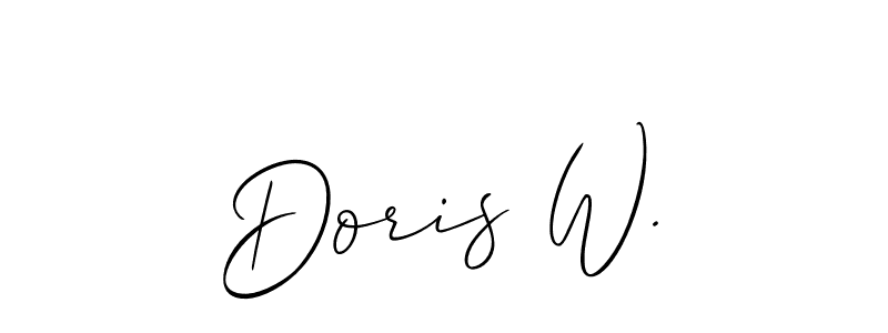 Use a signature maker to create a handwritten signature online. With this signature software, you can design (Allison_Script) your own signature for name Doris W.. Doris W. signature style 2 images and pictures png