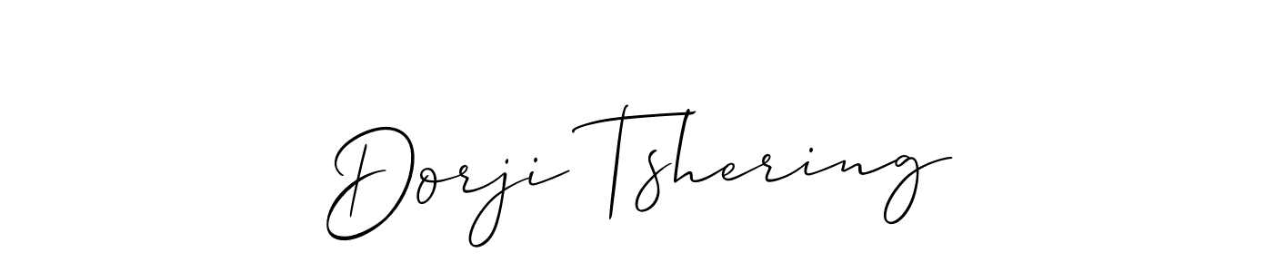 Make a beautiful signature design for name Dorji Tshering. With this signature (Allison_Script) style, you can create a handwritten signature for free. Dorji Tshering signature style 2 images and pictures png