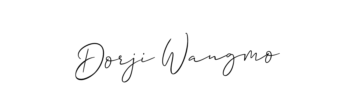 Also we have Dorji Wangmo name is the best signature style. Create professional handwritten signature collection using Allison_Script autograph style. Dorji Wangmo signature style 2 images and pictures png