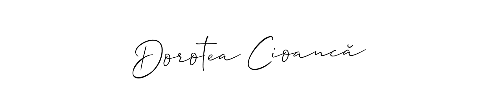 if you are searching for the best signature style for your name Dorotea Cioancă. so please give up your signature search. here we have designed multiple signature styles  using Allison_Script. Dorotea Cioancă signature style 2 images and pictures png