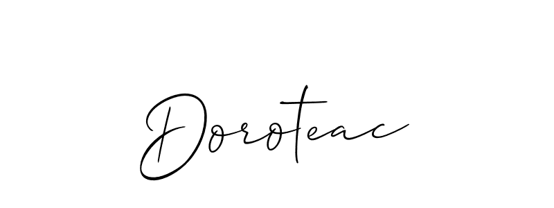 How to make Doroteac signature? Allison_Script is a professional autograph style. Create handwritten signature for Doroteac name. Doroteac signature style 2 images and pictures png