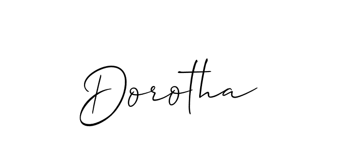 Use a signature maker to create a handwritten signature online. With this signature software, you can design (Allison_Script) your own signature for name Dorotha. Dorotha signature style 2 images and pictures png