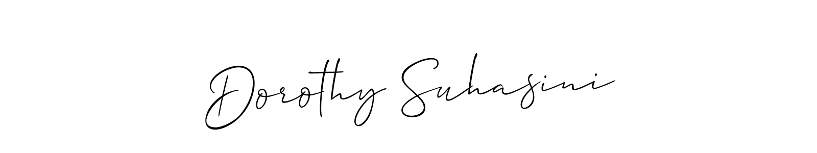 Make a short Dorothy Suhasini signature style. Manage your documents anywhere anytime using Allison_Script. Create and add eSignatures, submit forms, share and send files easily. Dorothy Suhasini signature style 2 images and pictures png