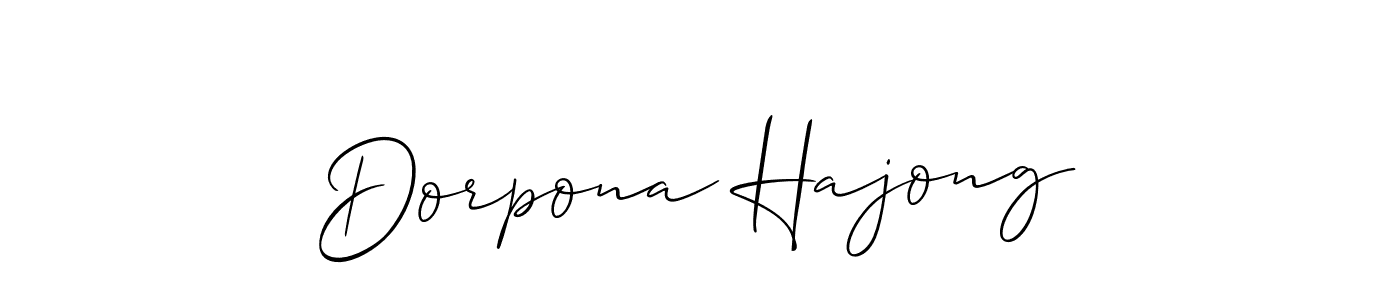 Also You can easily find your signature by using the search form. We will create Dorpona Hajong name handwritten signature images for you free of cost using Allison_Script sign style. Dorpona Hajong signature style 2 images and pictures png