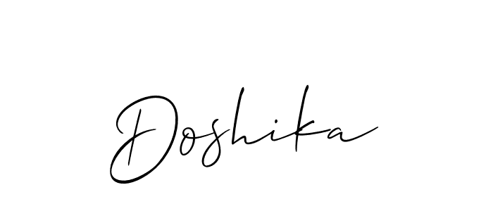 It looks lik you need a new signature style for name Doshika. Design unique handwritten (Allison_Script) signature with our free signature maker in just a few clicks. Doshika signature style 2 images and pictures png