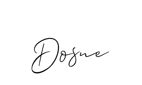 The best way (Allison_Script) to make a short signature is to pick only two or three words in your name. The name Dosne include a total of six letters. For converting this name. Dosne signature style 2 images and pictures png