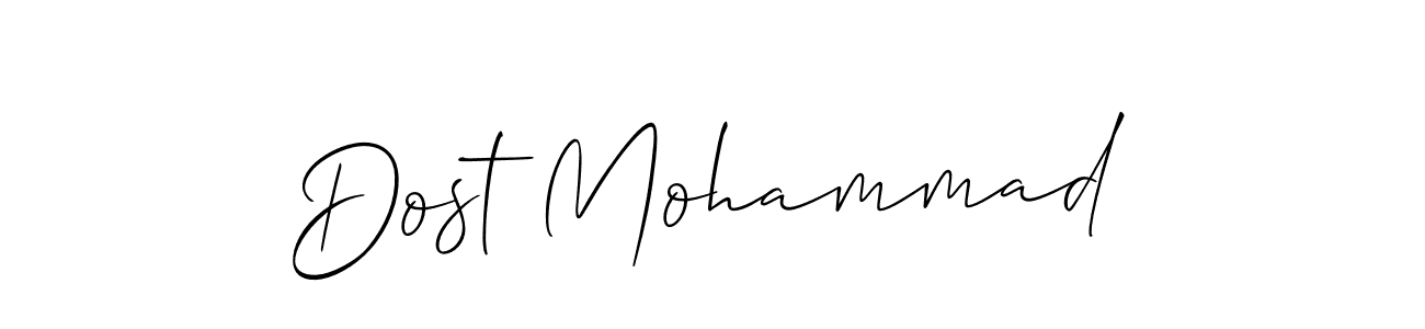 Allison_Script is a professional signature style that is perfect for those who want to add a touch of class to their signature. It is also a great choice for those who want to make their signature more unique. Get Dost Mohammad name to fancy signature for free. Dost Mohammad signature style 2 images and pictures png