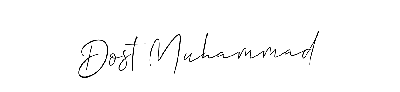 Allison_Script is a professional signature style that is perfect for those who want to add a touch of class to their signature. It is also a great choice for those who want to make their signature more unique. Get Dost Muhammad name to fancy signature for free. Dost Muhammad signature style 2 images and pictures png