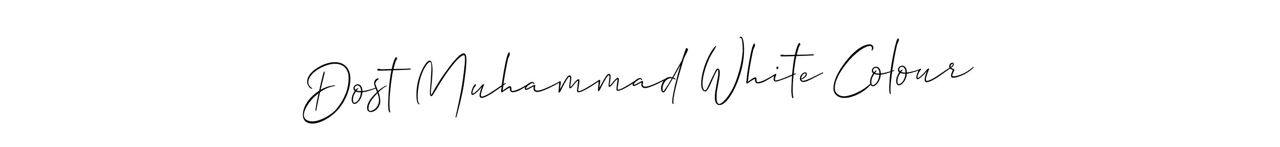 Create a beautiful signature design for name Dost Muhammad White Colour. With this signature (Allison_Script) fonts, you can make a handwritten signature for free. Dost Muhammad White Colour signature style 2 images and pictures png