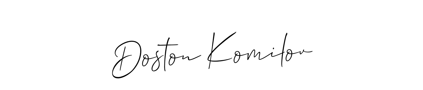 Design your own signature with our free online signature maker. With this signature software, you can create a handwritten (Allison_Script) signature for name Doston Komilov. Doston Komilov signature style 2 images and pictures png