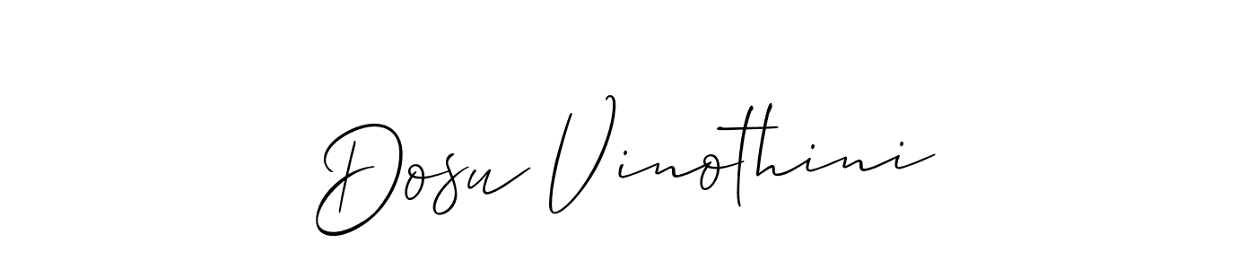 Make a short Dosu Vinothini signature style. Manage your documents anywhere anytime using Allison_Script. Create and add eSignatures, submit forms, share and send files easily. Dosu Vinothini signature style 2 images and pictures png