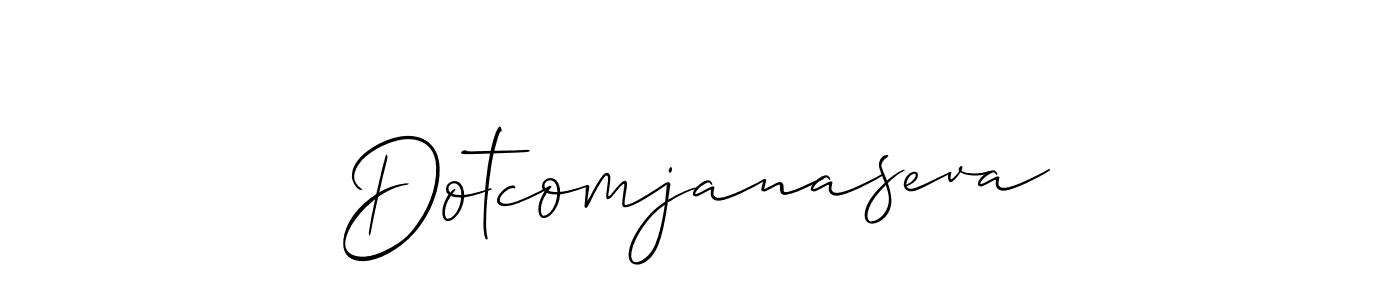 Use a signature maker to create a handwritten signature online. With this signature software, you can design (Allison_Script) your own signature for name Dotcomjanaseva. Dotcomjanaseva signature style 2 images and pictures png