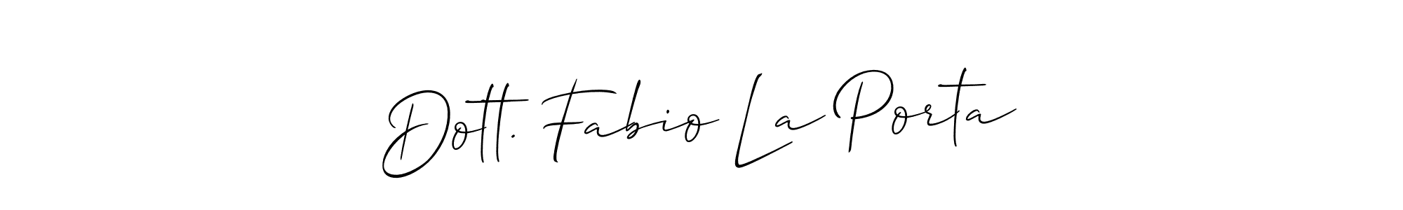 Make a short Dott. Fabio La Porta signature style. Manage your documents anywhere anytime using Allison_Script. Create and add eSignatures, submit forms, share and send files easily. Dott. Fabio La Porta signature style 2 images and pictures png