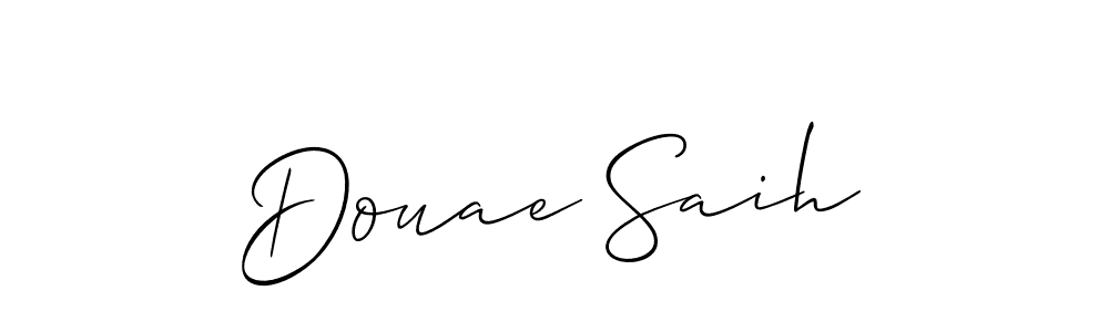 Also You can easily find your signature by using the search form. We will create Douae Saih name handwritten signature images for you free of cost using Allison_Script sign style. Douae Saih signature style 2 images and pictures png