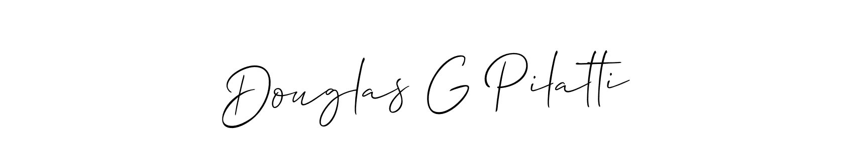 Make a beautiful signature design for name Douglas G Pilatti. With this signature (Allison_Script) style, you can create a handwritten signature for free. Douglas G Pilatti signature style 2 images and pictures png