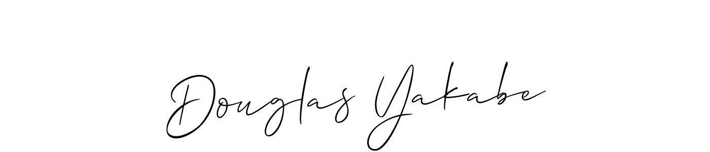 How to make Douglas Yakabe name signature. Use Allison_Script style for creating short signs online. This is the latest handwritten sign. Douglas Yakabe signature style 2 images and pictures png