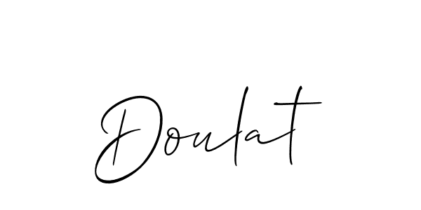 Make a beautiful signature design for name Doulat. With this signature (Allison_Script) style, you can create a handwritten signature for free. Doulat signature style 2 images and pictures png