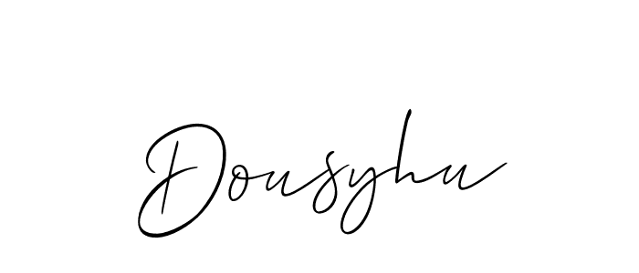 Make a beautiful signature design for name Dousyhu. With this signature (Allison_Script) style, you can create a handwritten signature for free. Dousyhu signature style 2 images and pictures png
