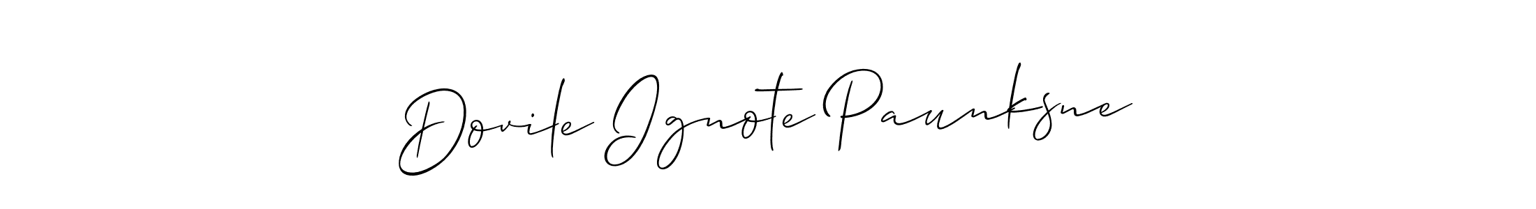 Also we have Dovile Ignote Paunksne name is the best signature style. Create professional handwritten signature collection using Allison_Script autograph style. Dovile Ignote Paunksne signature style 2 images and pictures png