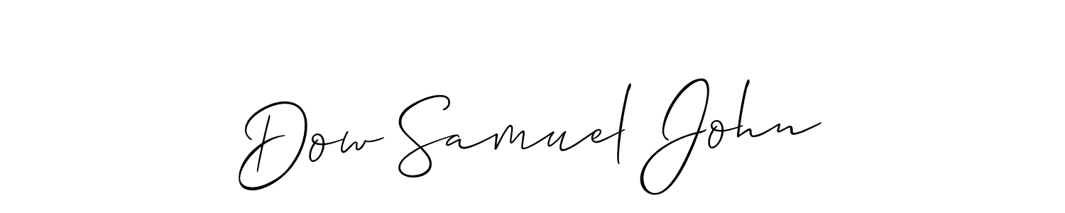 The best way (Allison_Script) to make a short signature is to pick only two or three words in your name. The name Dow Samuel John include a total of six letters. For converting this name. Dow Samuel John signature style 2 images and pictures png