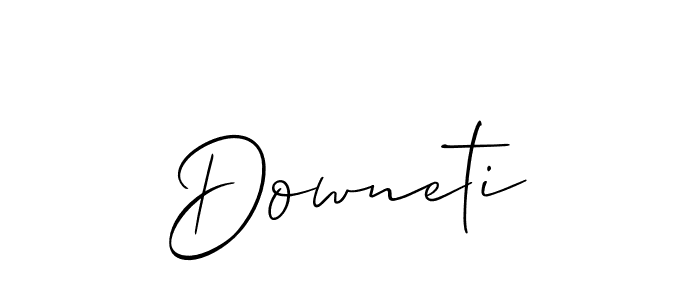 The best way (Allison_Script) to make a short signature is to pick only two or three words in your name. The name Downeti include a total of six letters. For converting this name. Downeti signature style 2 images and pictures png