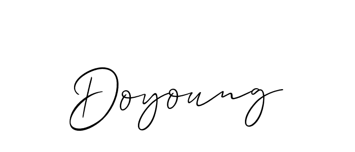 Use a signature maker to create a handwritten signature online. With this signature software, you can design (Allison_Script) your own signature for name Doyoung. Doyoung signature style 2 images and pictures png