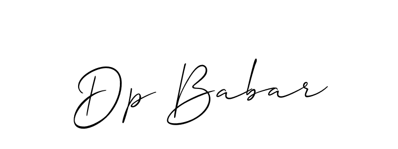 You should practise on your own different ways (Allison_Script) to write your name (Dp Babar) in signature. don't let someone else do it for you. Dp Babar signature style 2 images and pictures png