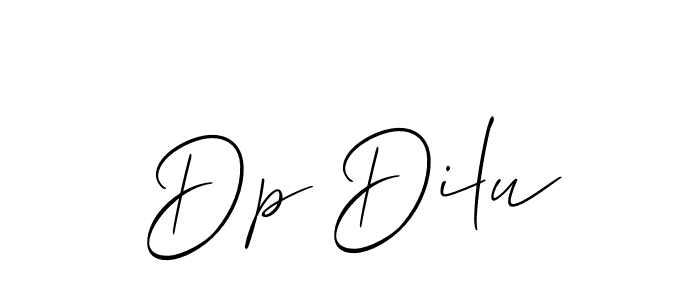 Make a beautiful signature design for name Dp Dilu. With this signature (Allison_Script) style, you can create a handwritten signature for free. Dp Dilu signature style 2 images and pictures png