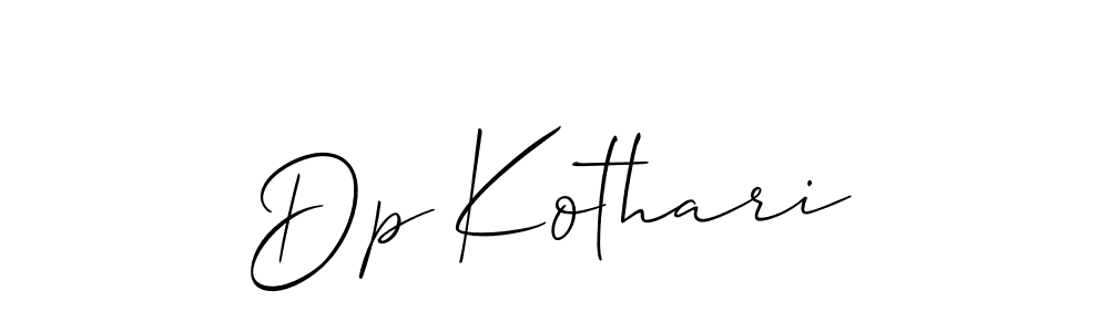 How to make Dp Kothari name signature. Use Allison_Script style for creating short signs online. This is the latest handwritten sign. Dp Kothari signature style 2 images and pictures png