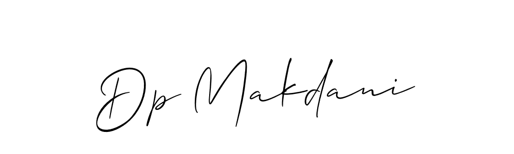 Use a signature maker to create a handwritten signature online. With this signature software, you can design (Allison_Script) your own signature for name Dp Makdani. Dp Makdani signature style 2 images and pictures png