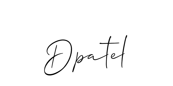 Make a beautiful signature design for name Dpatel. With this signature (Allison_Script) style, you can create a handwritten signature for free. Dpatel signature style 2 images and pictures png
