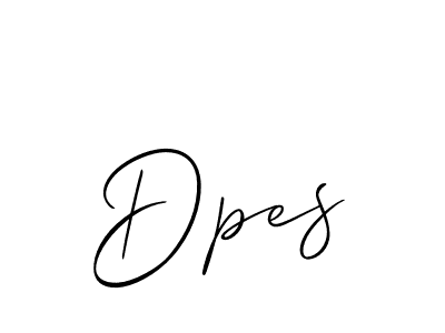 Make a beautiful signature design for name Dpes. With this signature (Allison_Script) style, you can create a handwritten signature for free. Dpes signature style 2 images and pictures png