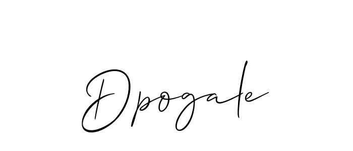 The best way (Allison_Script) to make a short signature is to pick only two or three words in your name. The name Dpogale include a total of six letters. For converting this name. Dpogale signature style 2 images and pictures png