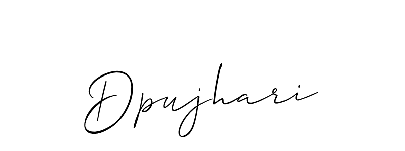 Create a beautiful signature design for name Dpujhari. With this signature (Allison_Script) fonts, you can make a handwritten signature for free. Dpujhari signature style 2 images and pictures png