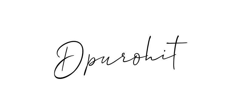 How to make Dpurohit signature? Allison_Script is a professional autograph style. Create handwritten signature for Dpurohit name. Dpurohit signature style 2 images and pictures png