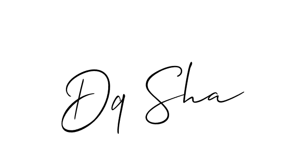 How to make Dq Sha name signature. Use Allison_Script style for creating short signs online. This is the latest handwritten sign. Dq Sha signature style 2 images and pictures png