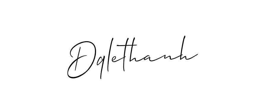 How to make Dqlethanh name signature. Use Allison_Script style for creating short signs online. This is the latest handwritten sign. Dqlethanh signature style 2 images and pictures png