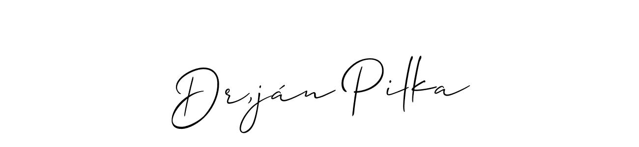 Also You can easily find your signature by using the search form. We will create Dr,ján Pilka name handwritten signature images for you free of cost using Allison_Script sign style. Dr,ján Pilka signature style 2 images and pictures png