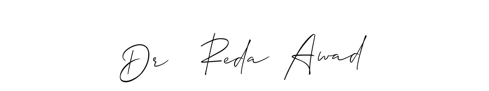 How to make Dr    Reda  Awad name signature. Use Allison_Script style for creating short signs online. This is the latest handwritten sign. Dr    Reda  Awad signature style 2 images and pictures png