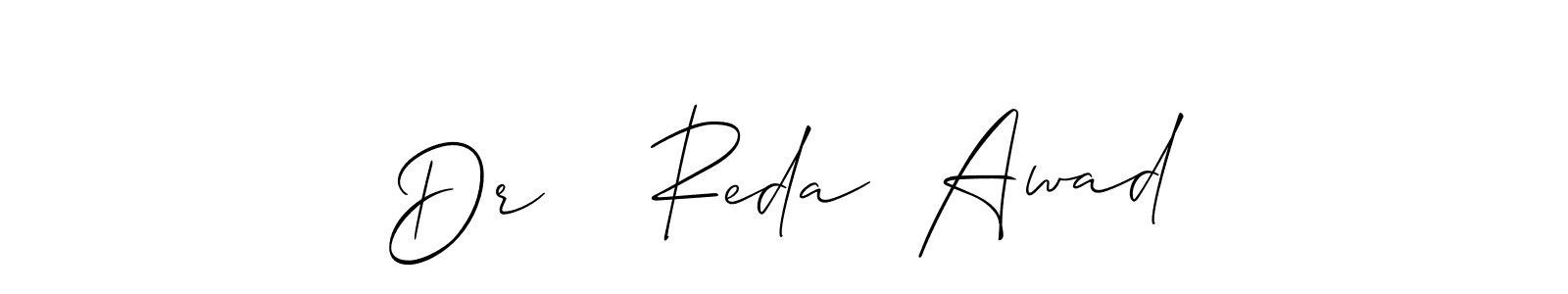 How to make Dr    Reda  Awad name signature. Use Allison_Script style for creating short signs online. This is the latest handwritten sign. Dr    Reda  Awad signature style 2 images and pictures png