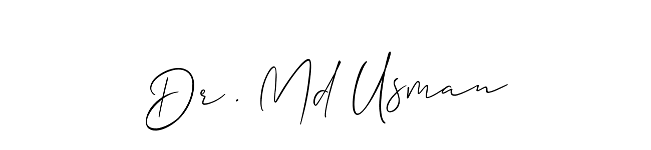 Use a signature maker to create a handwritten signature online. With this signature software, you can design (Allison_Script) your own signature for name Dr . Md Usman. Dr . Md Usman signature style 2 images and pictures png