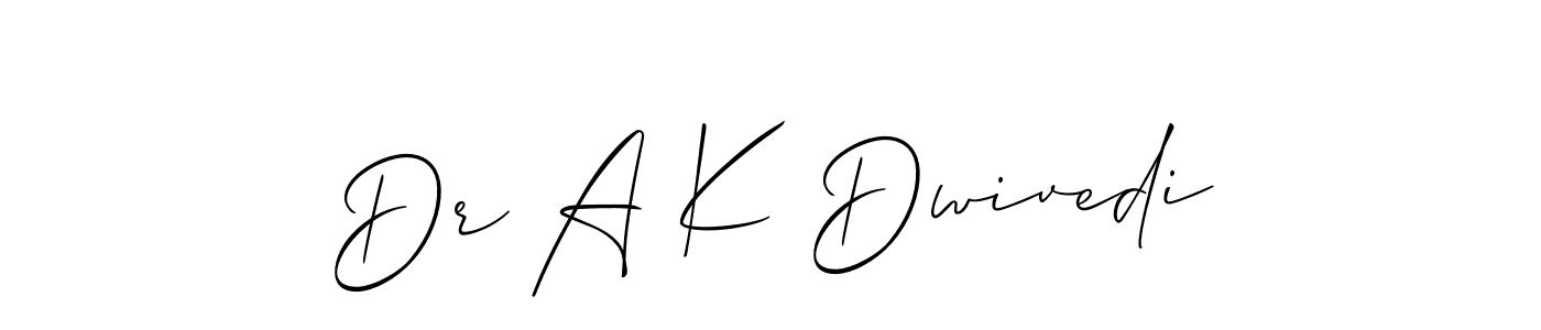 How to make Dr A K Dwivedi name signature. Use Allison_Script style for creating short signs online. This is the latest handwritten sign. Dr A K Dwivedi signature style 2 images and pictures png
