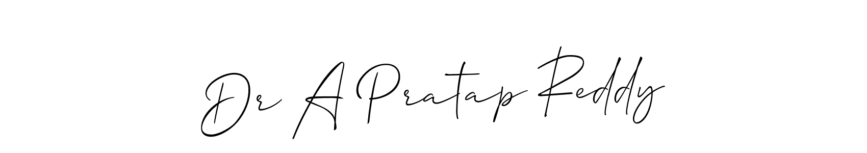 Design your own signature with our free online signature maker. With this signature software, you can create a handwritten (Allison_Script) signature for name Dr A Pratap Reddy. Dr A Pratap Reddy signature style 2 images and pictures png