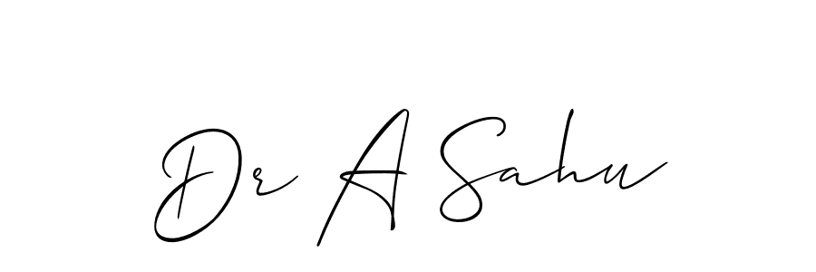 Similarly Allison_Script is the best handwritten signature design. Signature creator online .You can use it as an online autograph creator for name Dr A Sahu. Dr A Sahu signature style 2 images and pictures png