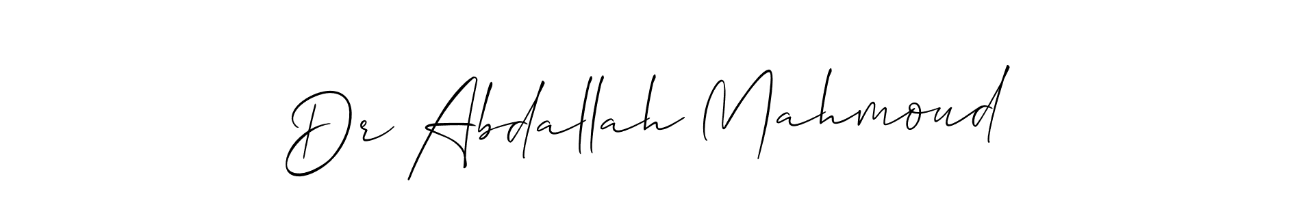 Also we have Dr Abdallah Mahmoud name is the best signature style. Create professional handwritten signature collection using Allison_Script autograph style. Dr Abdallah Mahmoud signature style 2 images and pictures png