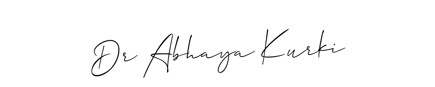 Use a signature maker to create a handwritten signature online. With this signature software, you can design (Allison_Script) your own signature for name Dr Abhaya Kurki. Dr Abhaya Kurki signature style 2 images and pictures png