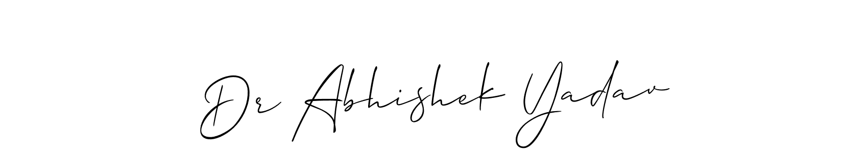 Also we have Dr Abhishek Yadav name is the best signature style. Create professional handwritten signature collection using Allison_Script autograph style. Dr Abhishek Yadav signature style 2 images and pictures png